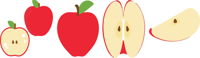 Fototapeta premium Print Red apple vector. healthy sweet fruit