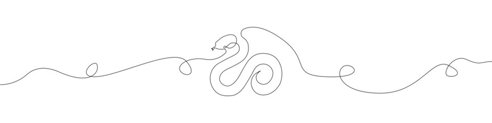 Snake icon line continuous drawing vector. One line Snake icon vector background. Snake icon. Continuous outline of a Snake icon.
