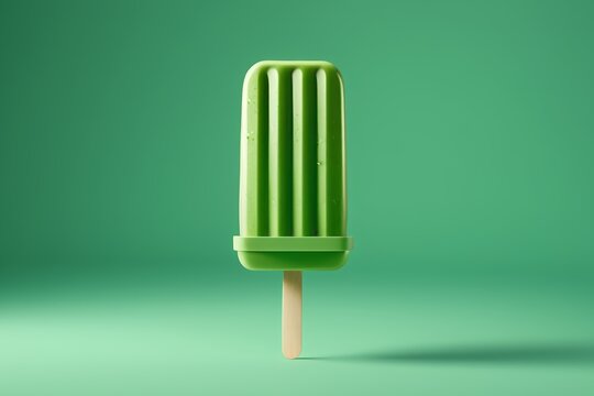 a close up of a popsicle with a green background