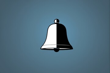 there is a bell that is on a blue background