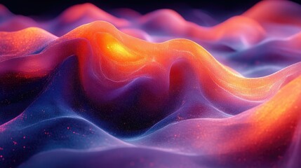 Fototapeta premium Abstract Colorful Landscape: A Digital Masterpiece of Vivid Hues and Dynamic Forms