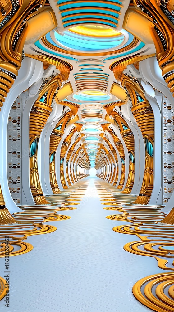 Poster futuristic ai system designed for enhanced perception in a sleek, sci-fi environment featuring intri