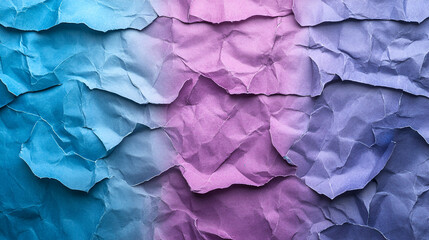 Obraz premium Crinkled Paper Texture, Blue, Purple, and Violet Hues Blend Seamlessly, Creating a Visually Stunning Abstract Background