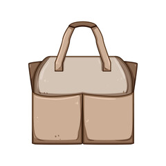 waterproof diaper bag cartoon. stylish multifunctional, spacious durable, lightweight convenient waterproof diaper bag sign. isolated symbol vector illustration