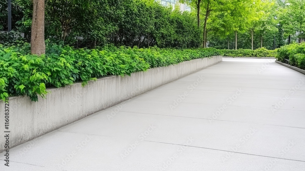 Poster this architectural feature showcases a concrete wall with rounded corners and a horizontal line, emp