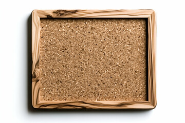 Fototapeta premium Wooden Framed Corkboard, Blank Notice Board for Notes and Reminders. A Rustic, Natural Message Center, Ideal for Organization.