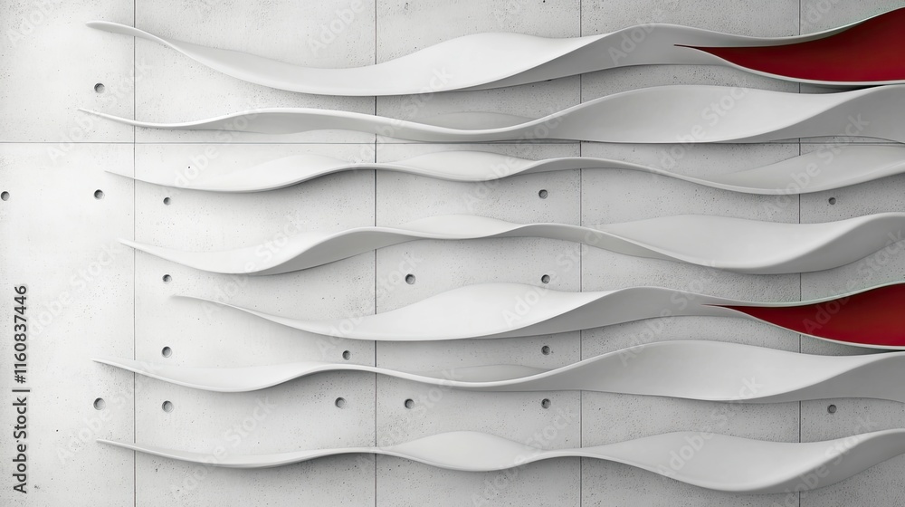Poster this architectural feature showcases a concrete wall with rounded corners and a horizontal line, emp
