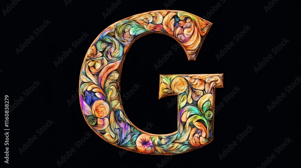 Fototapete set of alphabet symbols and elements of letter g, such a logo. rasterized version also available in 