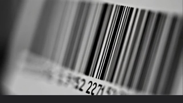 barcode closeup video for commercial inventory