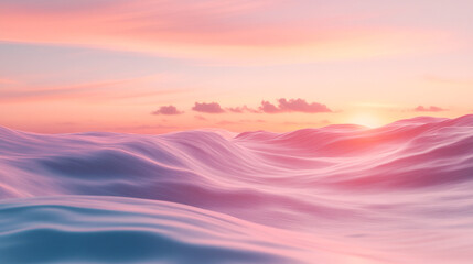 Colorful sunset reflected on gentle ocean waves during twilight hours