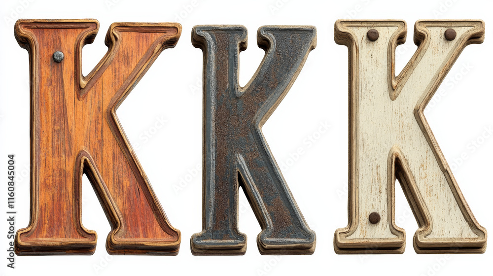 Fototapete set of alphabet symbols and elements of letter k, such a logo. rasterized version also available in 