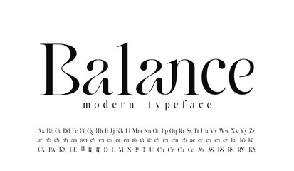 Elegant Font Uppercase Lowercase and Number. Classic Lettering Minimal Fashion Designs. Typography modern serif fonts regular decorative vintage concept. vector illustration
