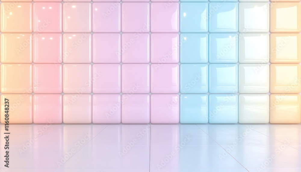 Poster explore the mesmerizing interplay of light with subtle rainbow gradients mirrored on polished glass 