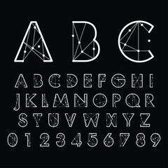 Architect alphabet, blueprint geometric letters, construction plan font for engineering logo, drafting project headline, building floor plan typography, CAD typo graphic. Vector typographic design
