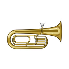 Obraz premium band tuba cartoon. sound valve, mouthpiece bell, concert symphony band tuba sign. isolated symbol vector illustration