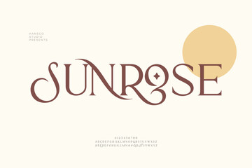 Elegant luxury alphabet letters font and number. Classic Lettering Minimal Fashion Designs. Typography fonts regular uppercase and lowercase. vector illustration
