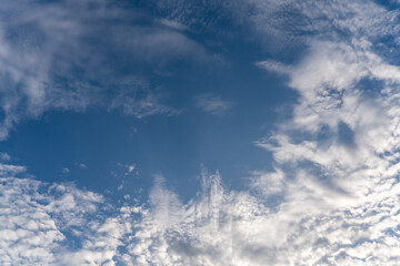Beautiful white clouds on blue sky at a summer day.