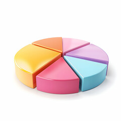 Obraz premium Colorful Pie Chart Segments Representing Data Analysis Concepts