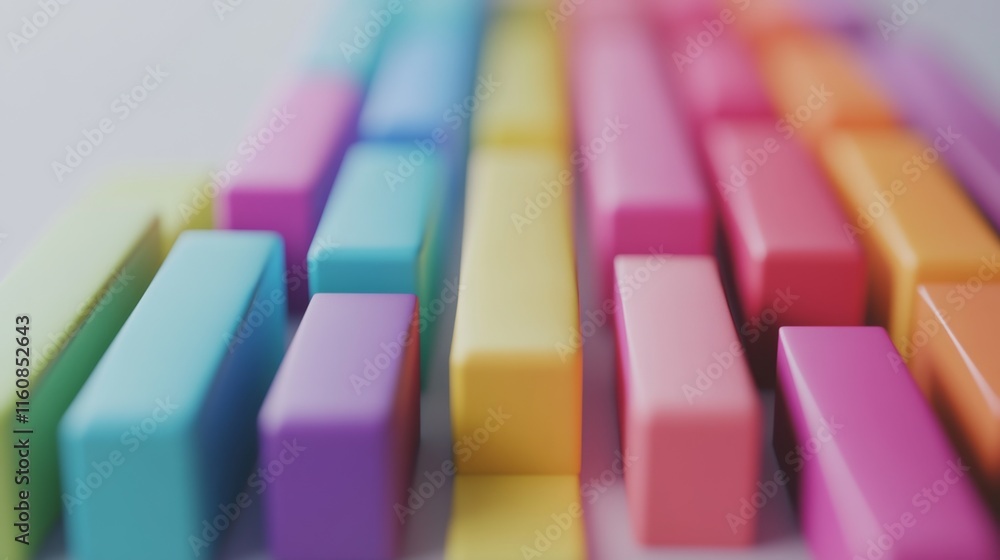 Poster vibrant colorful rectangles in abstract pattern design for background
