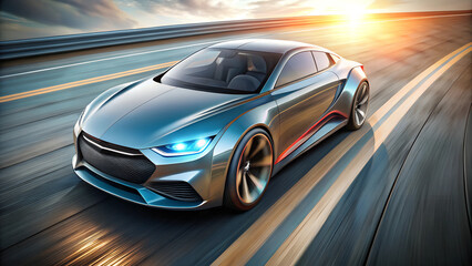 Naklejka premium design of modern a car runing on the road