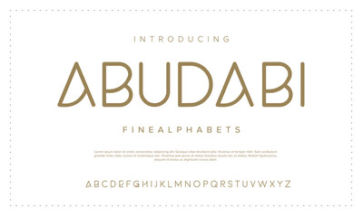 minimal modern alphabet fonts. Typography technology vector illustration
