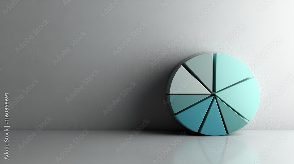 Poster modern pie chart representation on a minimalist background