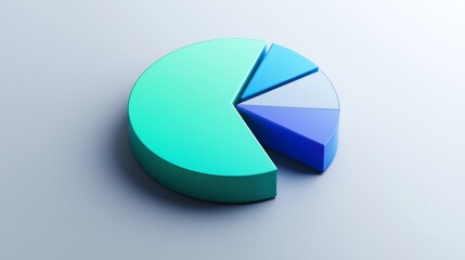 Obraz premium Modern Pie Chart Displaying Data Visualizations in Three Dimensions