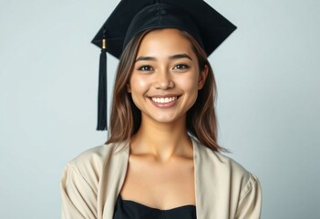 Portrait of a happy female graduate with a bright smile