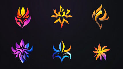 Set of different abstract symbols for design, also a logo idea. Jpeg version is also available