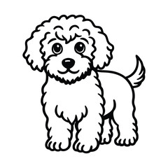 Line art illustration of a curious cockapoo puppy.eps
