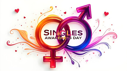 Celebrating Singles Awareness Day with a dynamic graphic design