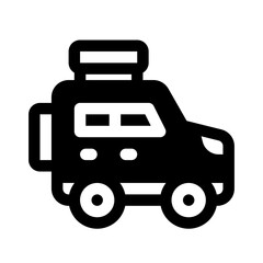 Traveling Glyph Icon. Single icon, glyph vector icon
