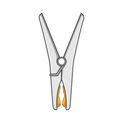 wooden clothespin cartoon. plastic grip, line secure, hold fastener wooden clothespin sign. isolated symbol vector illustration