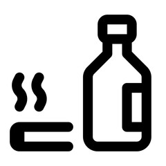 Unhealthy Lifestyle Simple Line Icon. Single icon, line vector icon