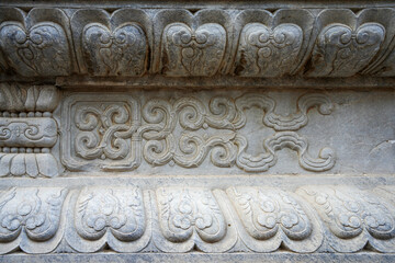 Sumeru throne in the wall of the Wisdom-Sea Temple, The Liangless Buddha Temple at the top of Wanshou Mountain in Summer Palace in Beijing.