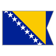 Bosnia and Herzegovina flag vector design and illustration , National flag country with original color, Pennon flag