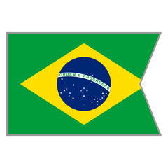 Brazil flag vector design and illustration , National flag country with original color, Pennon flag