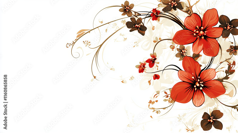 Poster floral patterns for design isolated on white. jpeg version also available in gallery