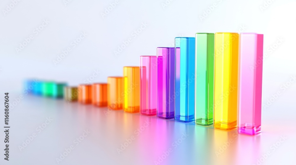 Poster Vibrant Colorful Presentation of Stacked Rectangular Blocks in Row