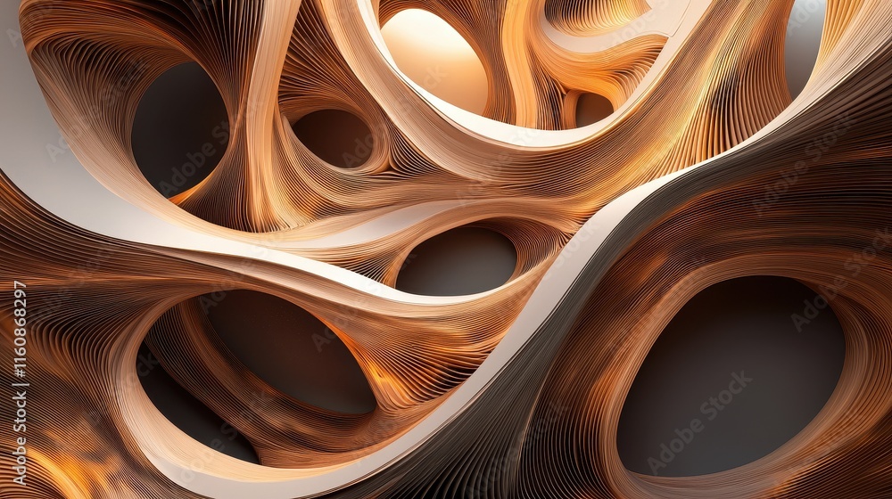 Fototapete detailed 3d rendering of an innovative organic structure design