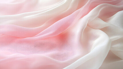Delicate pastel pink gradient fabric with smooth, flowing texture creates soft and elegant background. Perfect for various design projects and artistic expressions