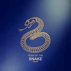 Obraz premium 2025 Year Of The Snake - Lunar New Year. Blank template. Design illustration. Space for copy. Conceptual. Flowing. Abstract background. Elegant. Corporate. Marketing. Poster