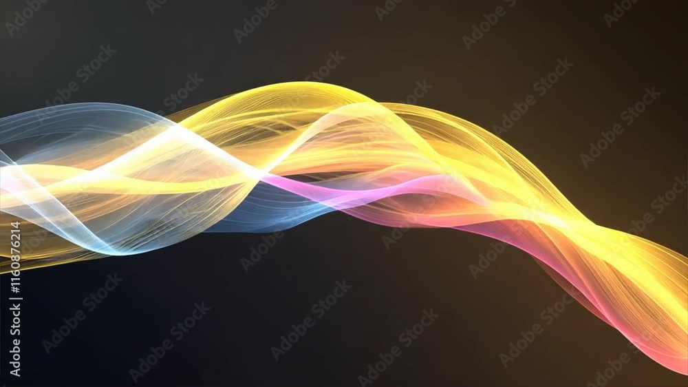 Poster abstract wave design vibrant colors and fluid motion energy in digital artwork with smooth curves an