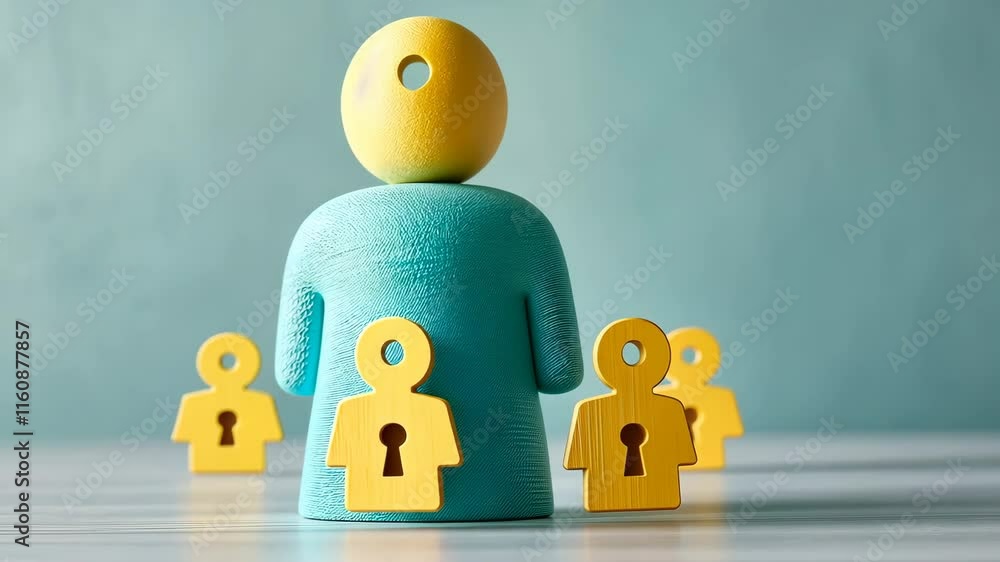 Poster abstract representation of teamwork and collaboration in a creative concept