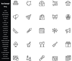 Set of Party Icon