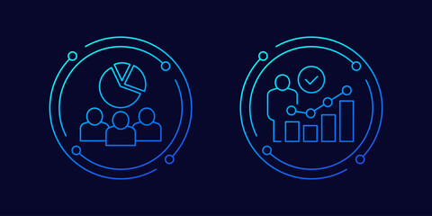 Customer demographics icons in linear design