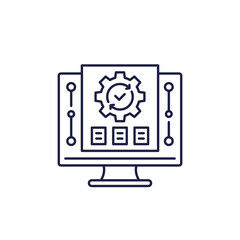DMS line icon, Document management system or software