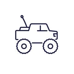 RC car line icon on white, vector