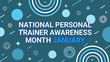 National Personal Trainer Awareness Month web banner design illustration 