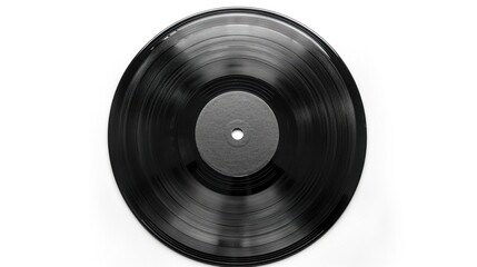 Obraz premium Black vinyl record isolated on white background. (1)